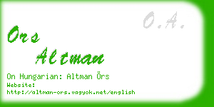 ors altman business card